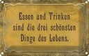 Blechschild 20x30 cm Essen Trinken 3 schönste Dinge