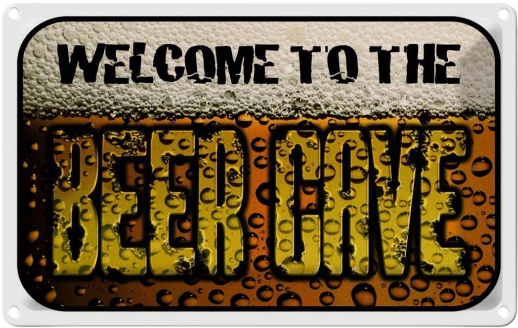 [LA-114028-2030] Blechschild 20x30 cm Bier welcome to the beer cave Essen Trinken