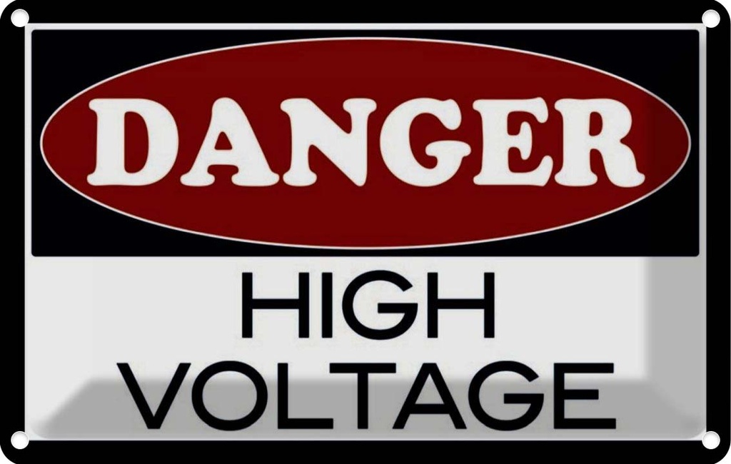 [LA-114031-2030] Blechschild 20x30 cm Danger high voltage Warnschild Hinweisschild Sicherheit Vorsicht