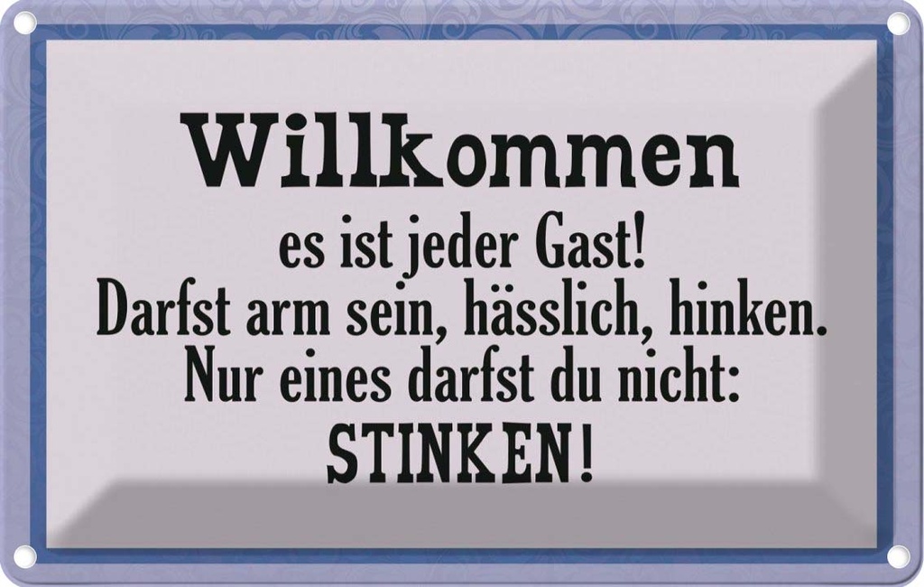 [LA-114035-2030] Blechschild 20x30 cm Willkommen es ist jeder Gast Dekoration
