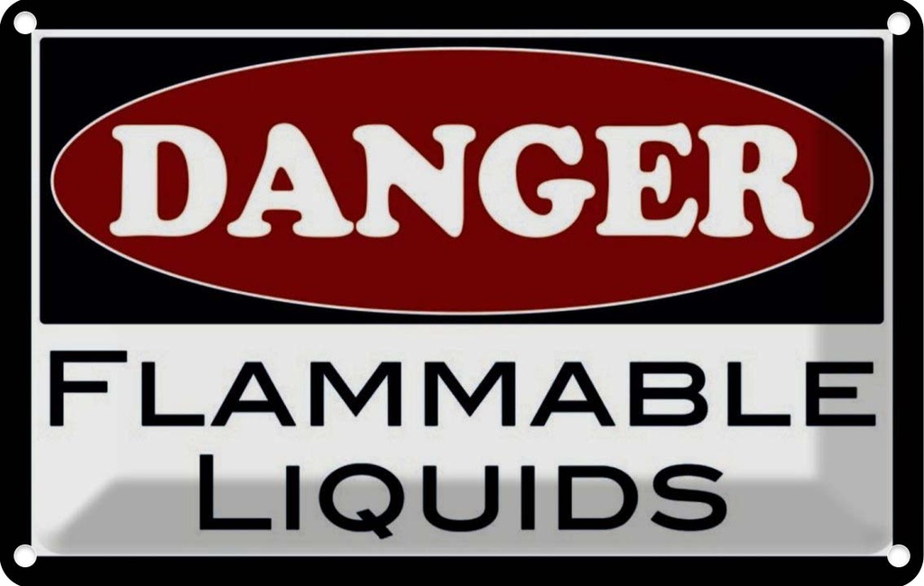 [LA-114083-2030] Blechschild 20x30 cm Danger flammable liquids Warnschild Hinweisschild Sicherheit Vorsicht