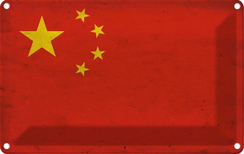 [LA-114123-2030] Blechschild 20x30 cm China Fahne Flagge Wappen