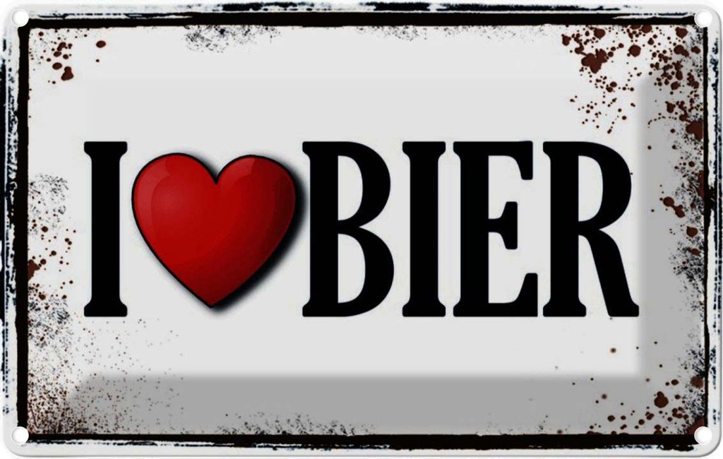 [LA-114127-2030] Blechschild 20x30 cm Alkohol i love Bier Essen Trinken Bar Club