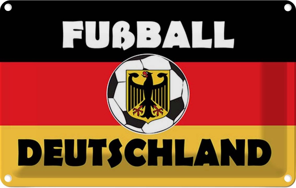 [LA-114244-2030] Blechschild 20x30 cm Fußball Deutschland Sport Hobby