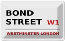 Blechschild 20x30 cm Bond Street W1 Abenteuer Reisen England Urlaub