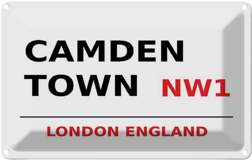 [LA-114326-2030] Blechschild 20x30 cm England Camden Town NW1 Abenteuer Reisen Urlaub