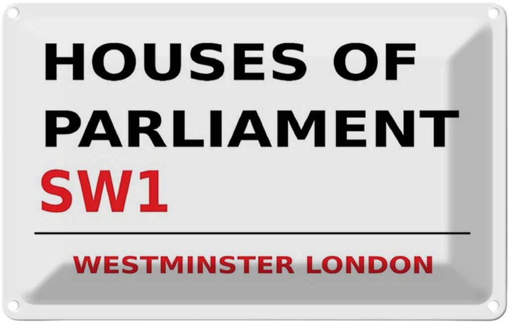 [LA-114344-2030] Blechschild 20x30 cm Houses of Parliament SW1 Essen Trinken Abenteuer Reisen Urlaub