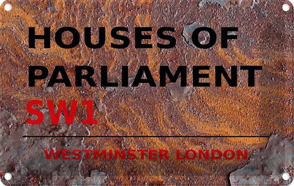 [LA-114345-2030] Blechschild 20x30 cm Houses of Parliament SW1 Essen Trinken Abenteuer Reisen Urlaub