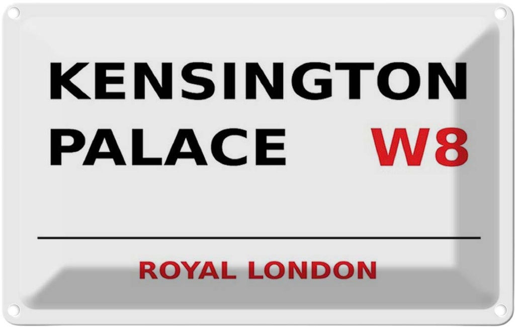 [LA-114348-2030] Blechschild 20x30 cm Royal Kensington Palace W8 Abenteuer Reisen England Urlaub