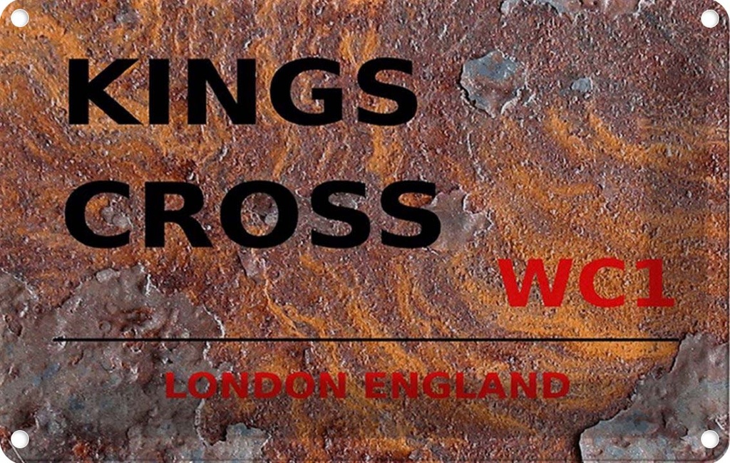 [LA-114351-2030] Blechschild 20x30 cm England Kings Cross WC1 Abenteuer Reisen Urlaub
