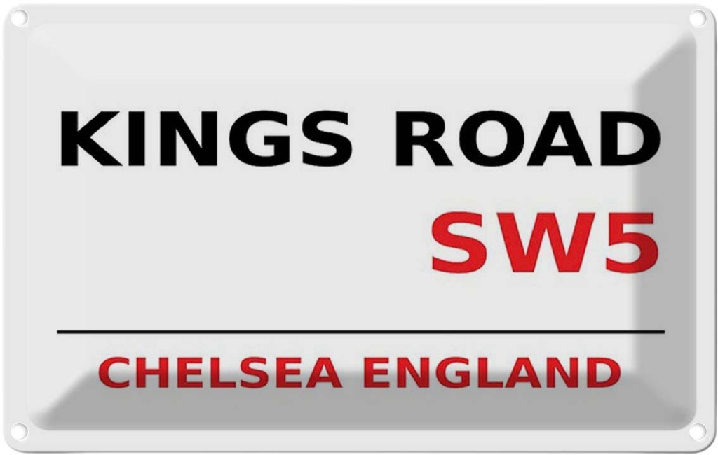 [LA-114352-2030] Blechschild 20x30 cm England Chelsea Kings Road SW5 Abenteuer Reisen Urlaub