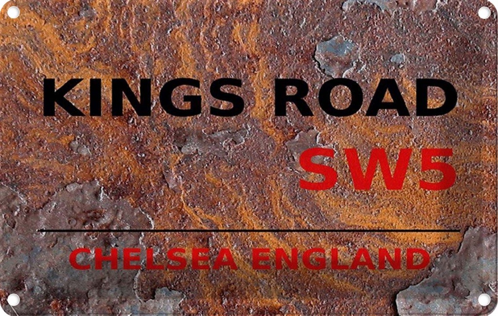 [LA-114353-2030] Blechschild 20x30 cm England Chelsea Kings Road SW5 Abenteuer Reisen Urlaub