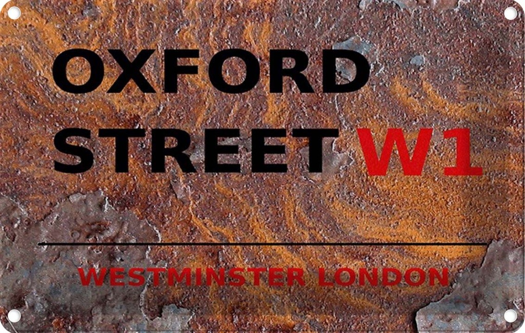 [LA-114370-2030] Blechschild 20x30 cm Westminster Oxford Street W1 Abenteuer Reisen England Urlaub