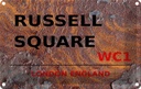 Blechschild 20x30 cm England Russell Square WC1 Abenteuer Reisen Urlaub