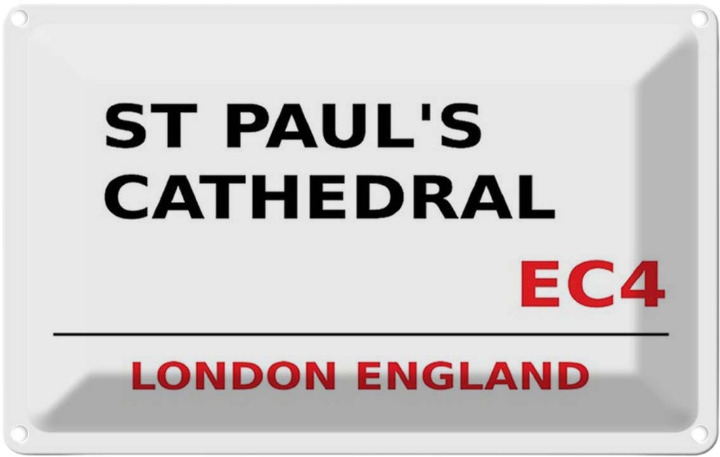 [LA-114395-2030] Blechschild 20x30 cm England St Paul´s Cathedral EC4 Abenteuer Reisen Urlaub