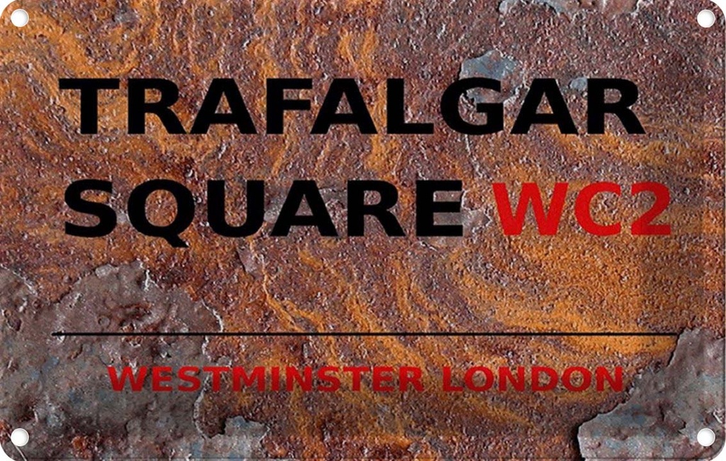 [LA-114405-2030] Blechschild 20x30 cm Westminster Trafalgar Square WC2 Abenteuer Reisen England Urlaub