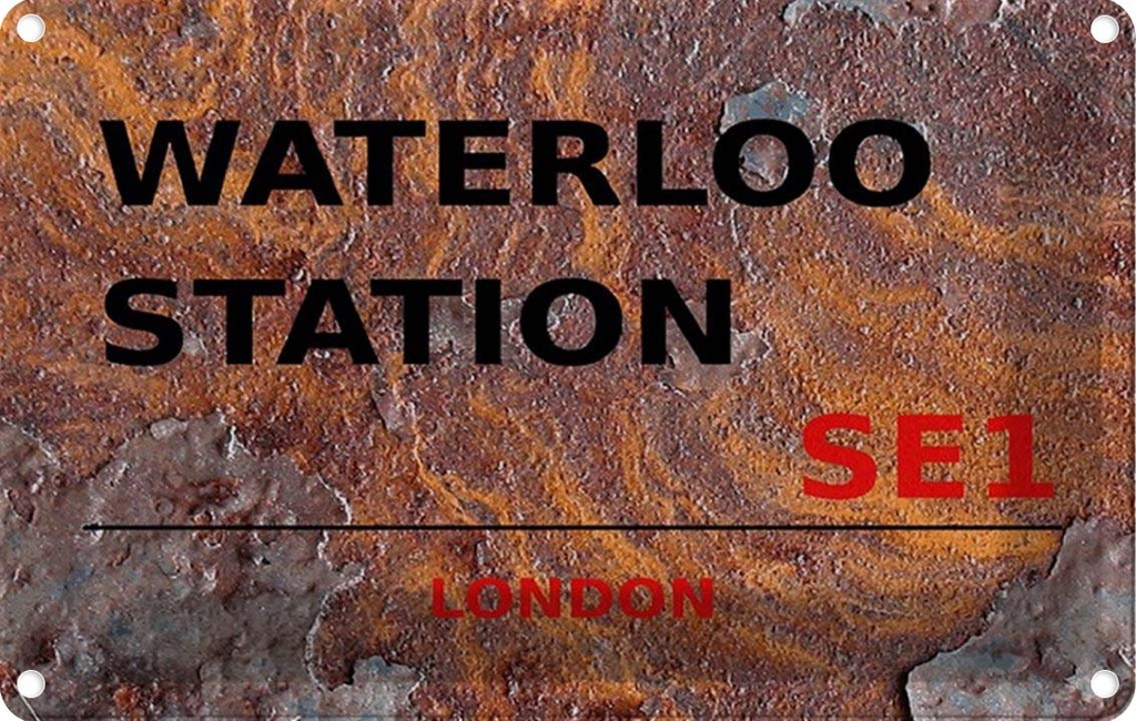 [LA-114411-2030] Blechschild 20x30 cm Waterloo Station SE1 Abenteuer Reisen England Urlaub