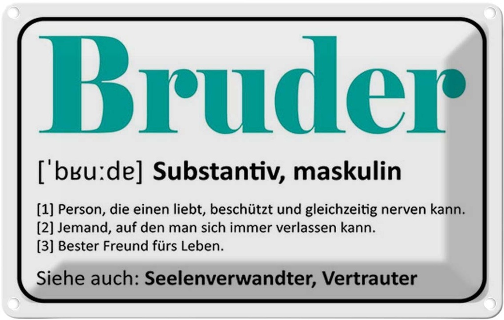 [LA-114438-2030] Blechschild 20x30 cm Bruder Person die einen liebt Familie Freunde
