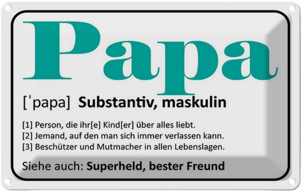 [LA-114440-2030] Blechschild 20x30 cm Papa Superheld bester Freund Familie Freunde