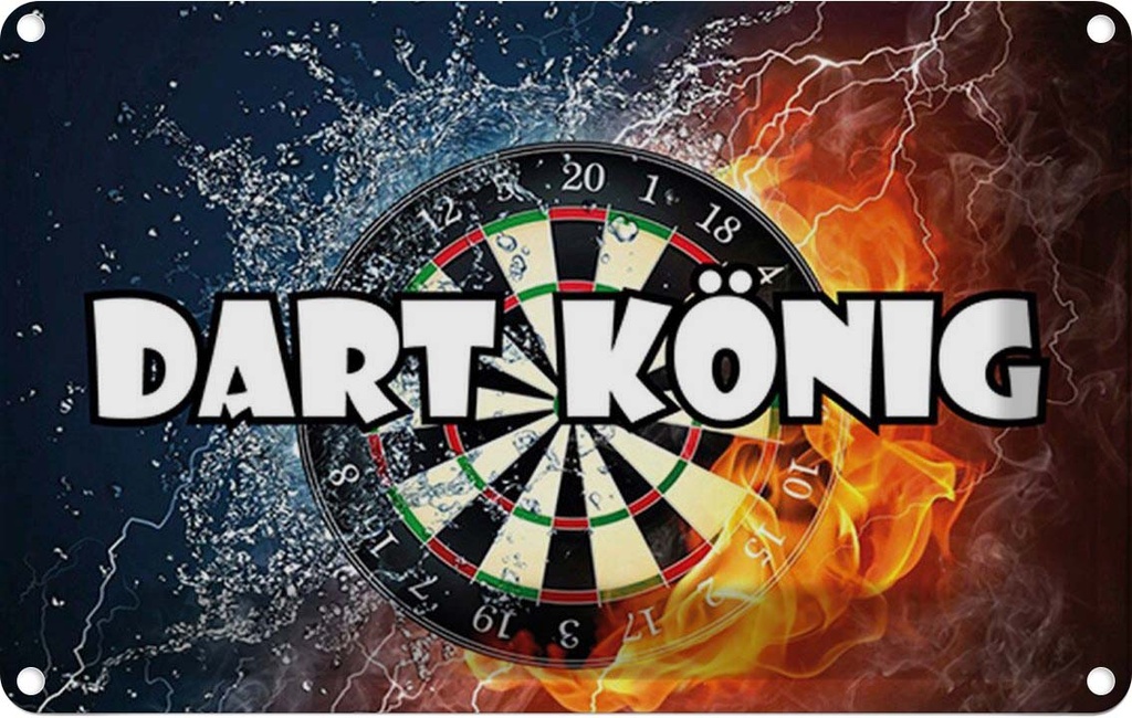 [LA-114487-2030] Blechschild 20x30 cm Darts Dart König Sport Hobby