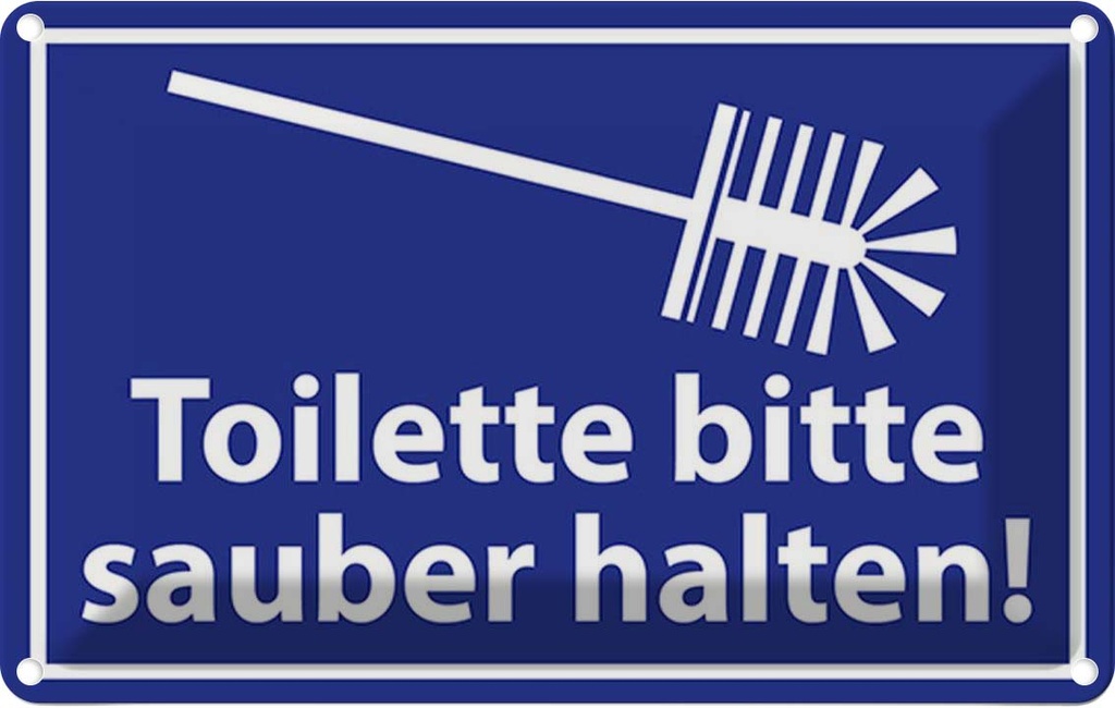 [LA-114547-2030] Blechschild 20x30 cm Toilette bitte sauber halten Warnschild Hinweisschild Sicherheit Vorsicht