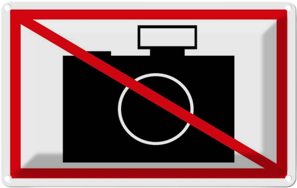 [LA-114551-2030] Blechschild 20x30 cm Fotografieren verboten Bildmotiv Warnschild Hinweisschild Sicherheit Vorsicht