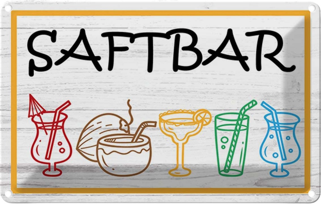 [LA-114571-2030] Blechschild 20x30 cm Saftbar Bar Club Alkohol