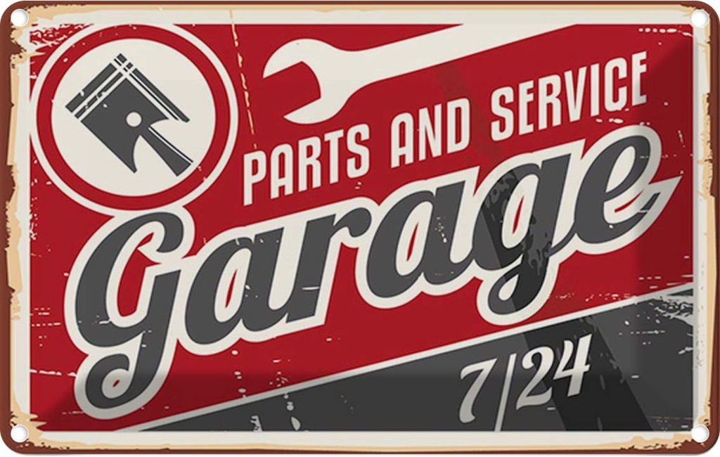 [LA-114601-2030] Blechschild 20x30 cm Garage parts service Auto Teile Werkstatt