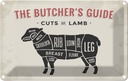 Blechschild 20x30 cm Lamm Lamb cuts Metzgerei Fleisch Hofladen Marktstand Laden