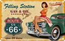 Blechschild 20x30 cm Pinup Gas Oil open 24 hours Pin Up