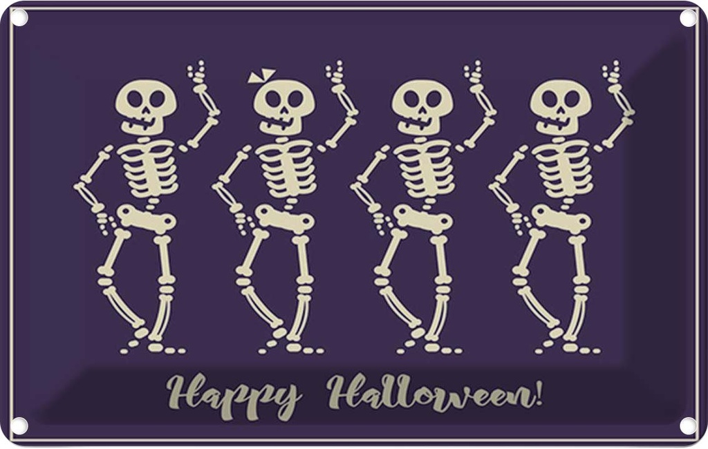 [LA-114785-2030] Blechschild 20x30 cm Halloween Happy Geburtstag Feiern Party Fest