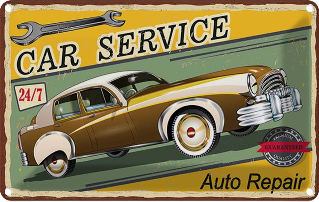 [LA-114796-2030] Blechschild 20x30 cm Car Service 24/7 Auto repair Garage Werkstatt