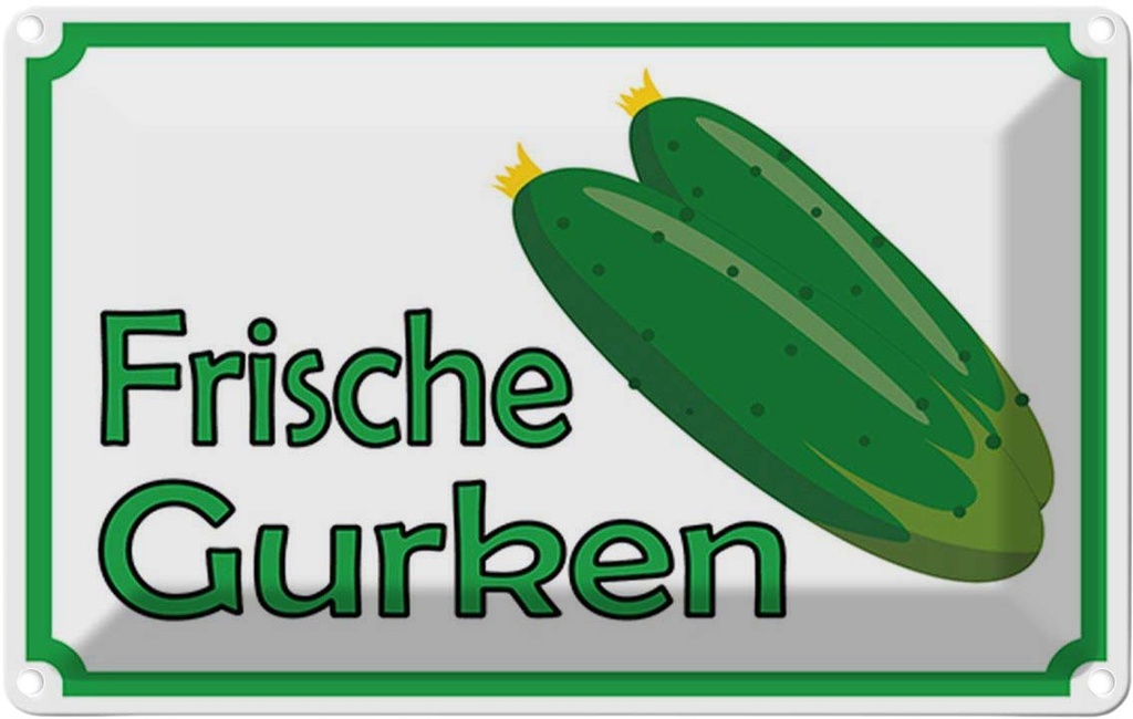 [LA-114946-2030] Blechschild 20x30 cm frische Gurken Verkauf Hofladen Marktstand Laden Obst Gemüse