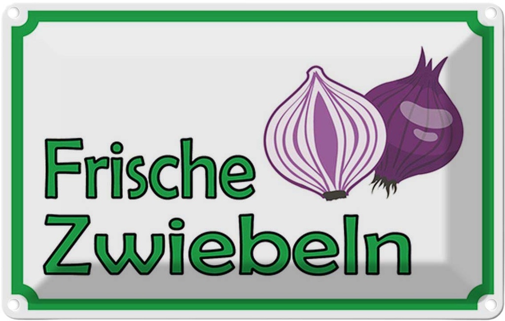 [LA-114948-2030] Blechschild 20x30 cm frische Zwiebeln Hofladen Marktstand Laden Obst Gemüse