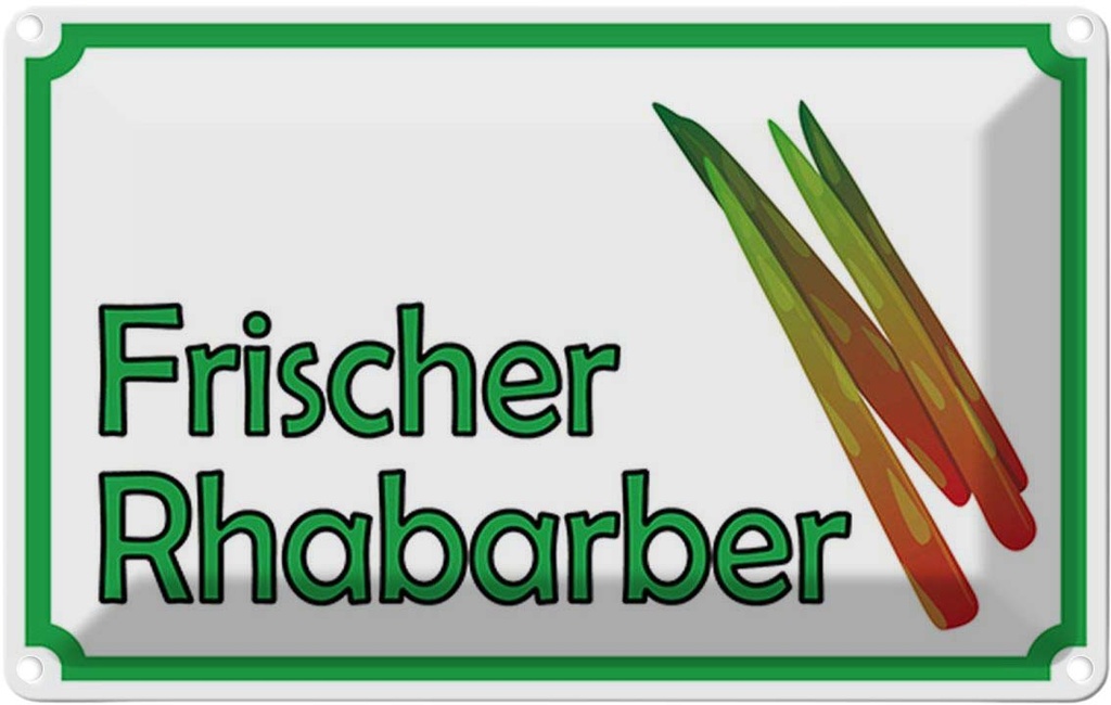 [LA-114964-2030] Blechschild 20x30 cm frische Rhabarber Hofladen Marktstand Laden Obst Gemüse