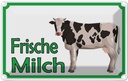Blechschild 20x30 cm frische Milch Verkauf Kuh Essen Trinken Hofladen Marktstand Laden
