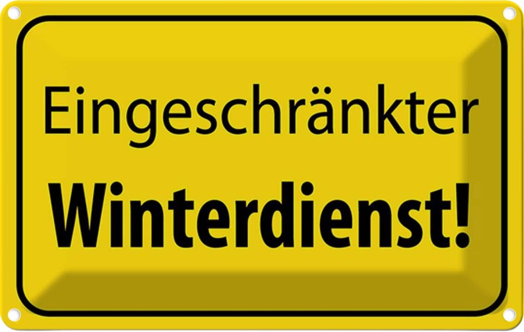 [LA-115098-2030] Blechschild 20x30 cm eingeschränkter Winterdienst Dekoration Warnschild Hinweisschild Sicherheit Vorsicht