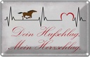 Blechschild 20x30 cm Pferd dein Hufschlag Herzschlag Tier Haustier