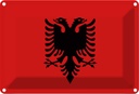 Blechschild 20x30 cm Albaniens Albania Flagge Fahne Wappen