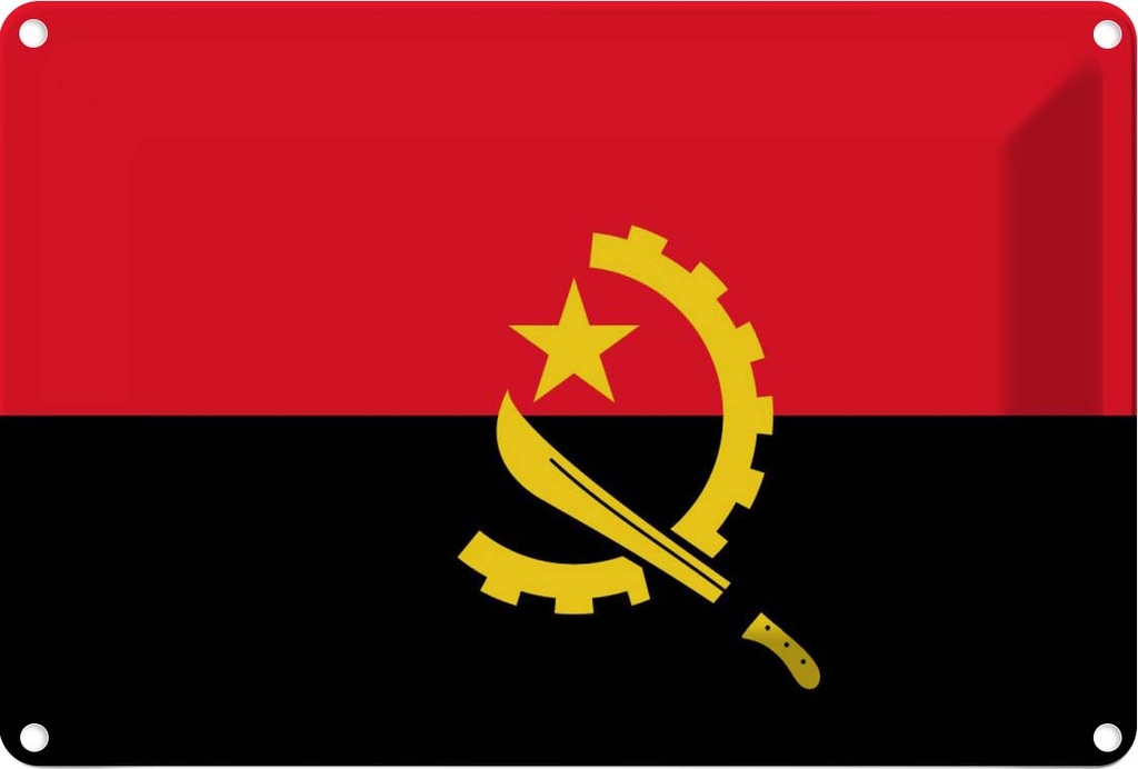 [LA-115285-2030] Blechschild 20x30 cm Angolas Angola Flagge Fahne Wappen