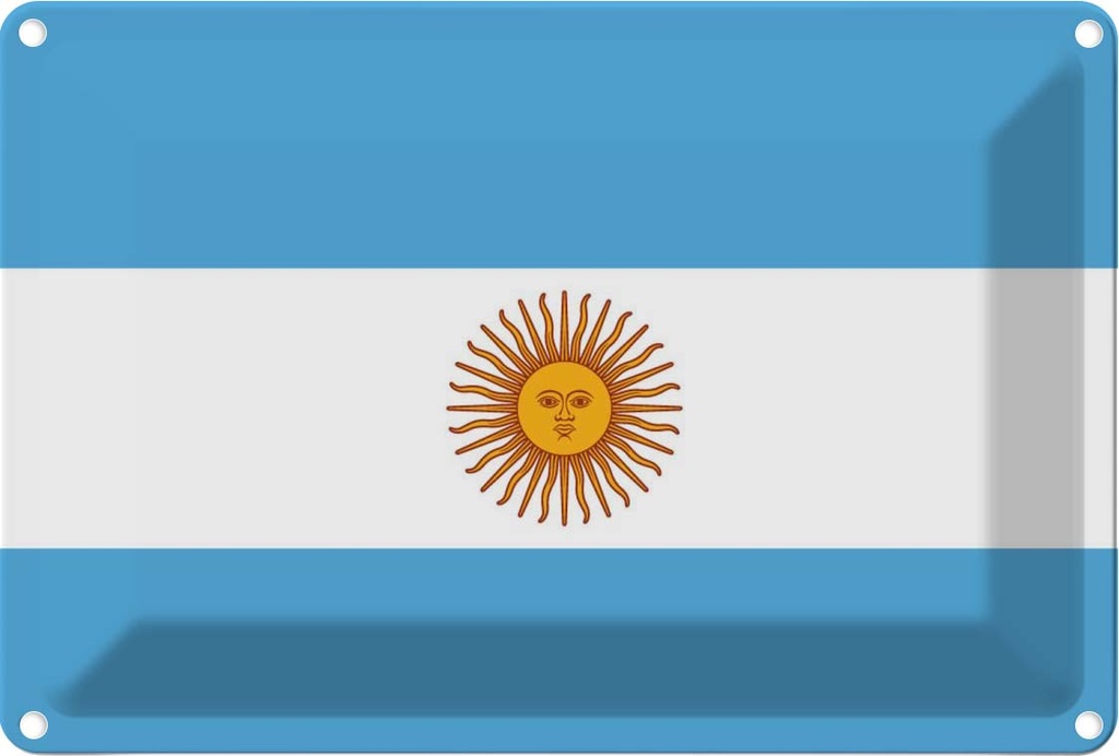 [LA-115288-2030] Blechschild 20x30 cm Argentinien Argentina Flagge Fahne Wappen