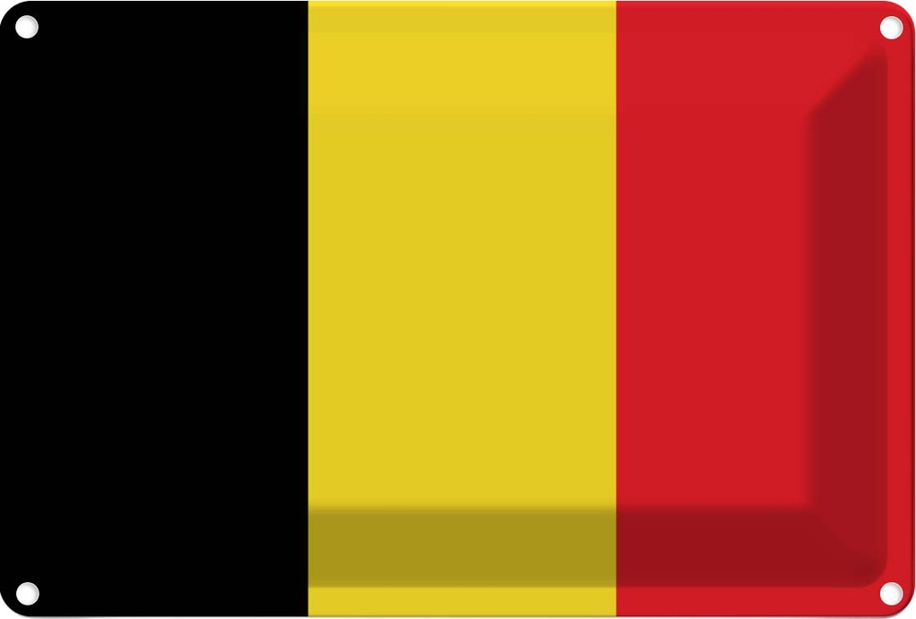 [LA-115297-2030] Blechschild 20x30 cm Belgiens Belgium Flagge Fahne Wappen