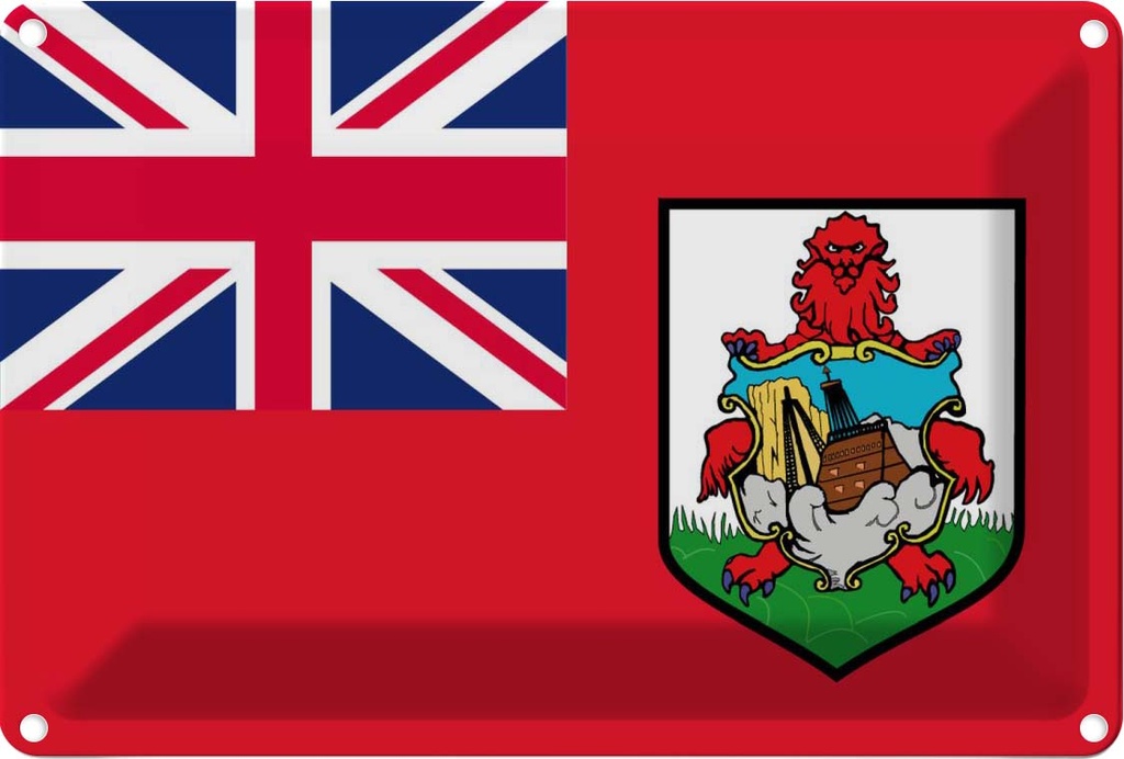 [LA-115300-2030] Blechschild 20x30 cm Bermudas Bermuda Flagge Fahne Wappen