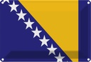 Blechschild 20x30 cm Bosnien und Herzegowina Flagge Fahne Wappen