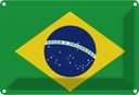 Blechschild 20x30 cm Brasiliens Brazil Flagge Fahne Wappen