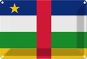 Blechschild 20x30 cm Zentralafrikanischen Republik Flagge Fahne Wappen