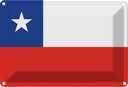 Blechschild 20x30 cm Chiles Chile Flagge Fahne Wappen