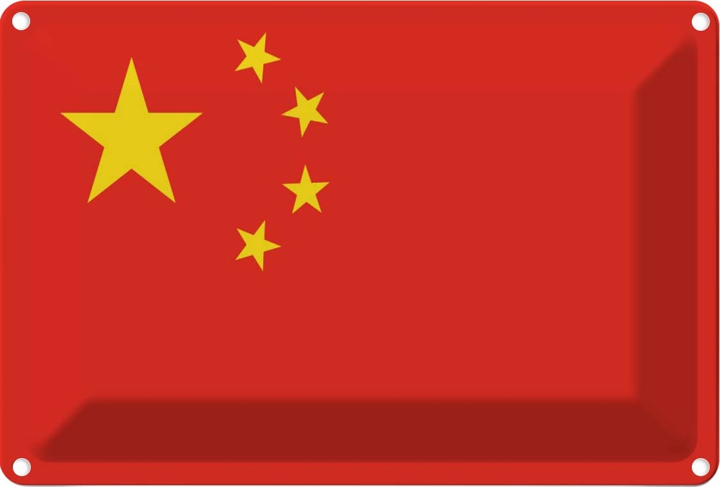 [LA-115319-2030] Blechschild 20x30 cm China Flagge Fahne Wappen