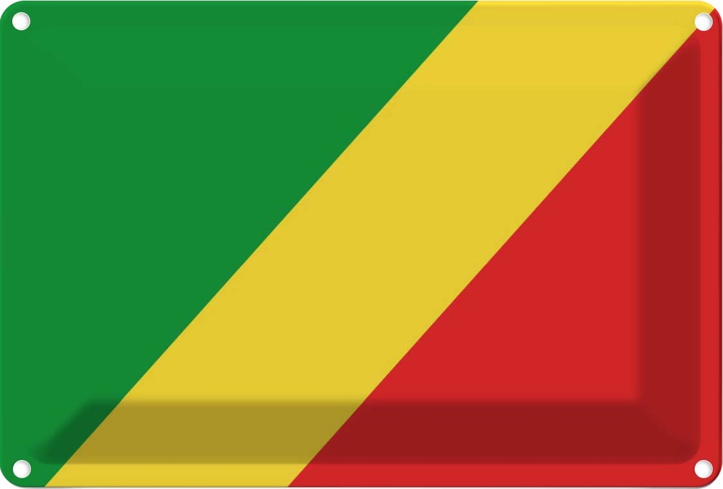 [LA-115324-2030] Blechschild 20x30 cm Kongo the Congo Flagge Fahne Wappen