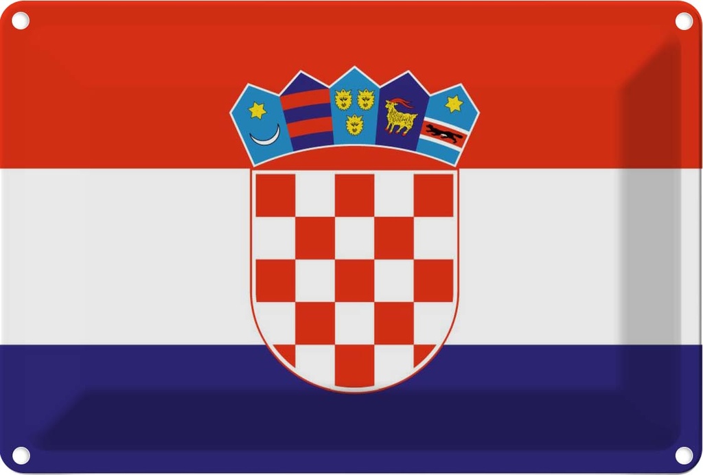 [LA-115327-2030] Blechschild 20x30 cm Kroatiens Croatia Flagge Fahne Wappen